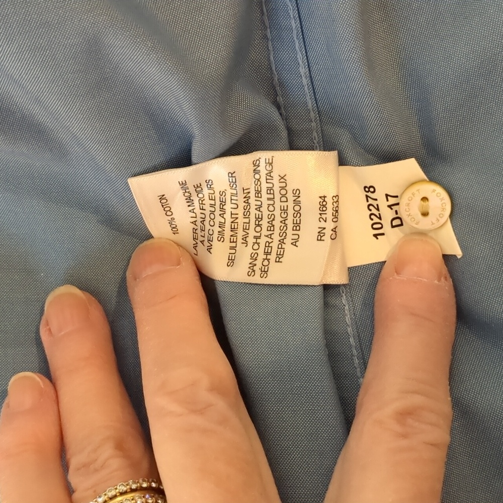 Foxcroft Light Blue Non-Iron Shirt - Picture 5 of 8